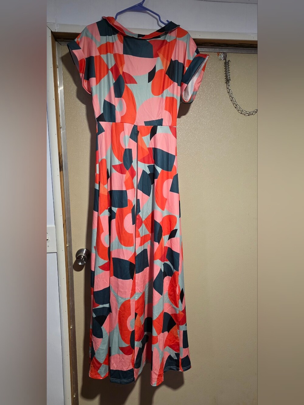 Colorblock Geometric Maxi Dress - Multicolor - Picture 2 of 5